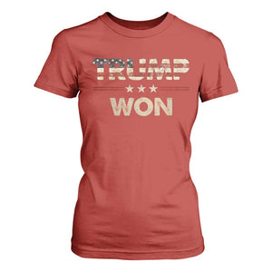 Trump Won 2024 T Shirt For Women Retro 45 47 Vintage American Flag TS10 Red Print Your Wear