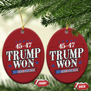 Trump 2024 Christmas Ornament He Won Get Over it Gifts For Trump Supporter TS10 Oval Red Print Your Wear