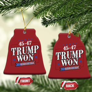 Trump 2024 Christmas Ornament He Won Get Over it Gifts For Trump Supporter TS10 Bell Flake Red Print Your Wear