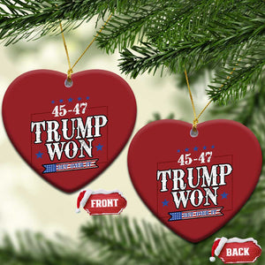 Trump 2024 Christmas Ornament He Won Get Over it Gifts For Trump Supporter TS10 Heart Red Print Your Wear