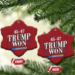 Trump 2024 Christmas Ornament He Won Get Over it Gifts For Trump Supporter TS10 Snow Flake Red Print Your Wear