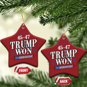 Trump 2024 Christmas Ornament He Won Get Over it Gifts For Trump Supporter TS10 Star Red Print Your Wear