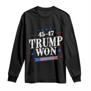 Trump 2024 Long Sleeve Shirt He Won Get Over it Gifts For Trump Supporter TS10 Black Print Your Wear