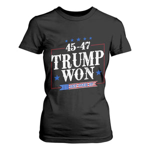 Trump 2024 T Shirt For Women He Won Get Over it Gifts For Trump Supporter TS10 Black Print Your Wear