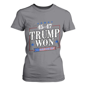 Trump 2024 T Shirt For Women He Won Get Over it Gifts For Trump Supporter TS10 Charcoal Print Your Wear