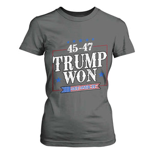 Trump 2024 T Shirt For Women He Won Get Over it Gifts For Trump Supporter TS10 Dark Heather Print Your Wear