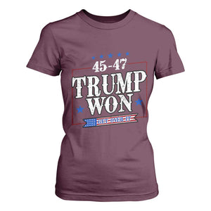 Trump 2024 T Shirt For Women He Won Get Over it Gifts For Trump Supporter TS10 Maroon Print Your Wear