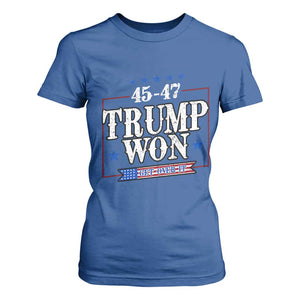 Trump 2024 T Shirt For Women He Won Get Over it Gifts For Trump Supporter TS10 Royal Blue Print Your Wear