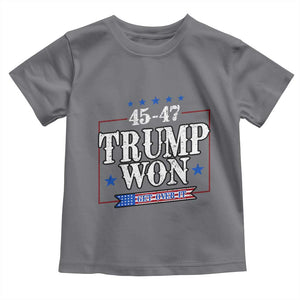 Trump 2024 Toddler T Shirt He Won Get Over it Gifts For Trump Supporter TS10 Charcoal Print Your Wear