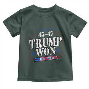 Trump 2024 Toddler T Shirt He Won Get Over it Gifts For Trump Supporter TS10 Dark Forest Green Print Your Wear