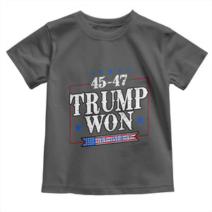 Trump 2024 Toddler T Shirt He Won Get Over it Gifts For Trump Supporter TS10 Dark Heather Print Your Wear