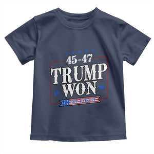 Trump 2024 Toddler T Shirt He Won Get Over it Gifts For Trump Supporter TS10 Navy Print Your Wear