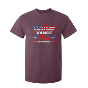 Trump Vance T Shirt For Kid Outlaw Hillbilly Won We Did It Bruh 2024 Election TS10 Maroon Print Your Wear