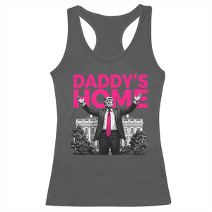 Daddy's Home Trump Racerback Tank Top Funny White House Trump Pink 2024 TS10 Dark Heather Print Your Wear