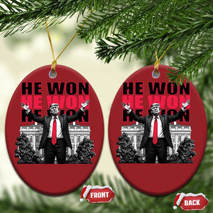 Daddy's Home Trump Won Christmas Ornament White House He Won 2024 TS10 Oval Red Print Your Wear