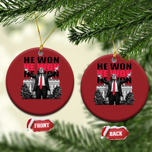 Daddy's Home Trump Won Christmas Ornament White House He Won 2024 TS10 Circle Red Print Your Wear