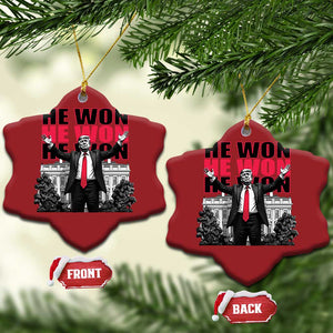 Daddy's Home Trump Won Christmas Ornament White House He Won 2024 TS10 Snow Flake Red Print Your Wear