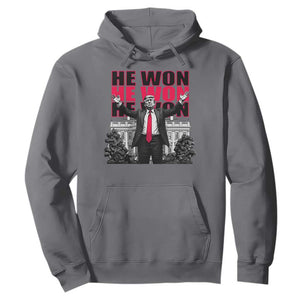 Daddy's Home Trump Won Hoodie White House He Won 2024 TS10 Charcoal Print Your Wear