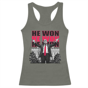 Daddy's Home Trump Won Racerback Tank Top White House He Won 2024 TS10 Military Green Print Your Wear