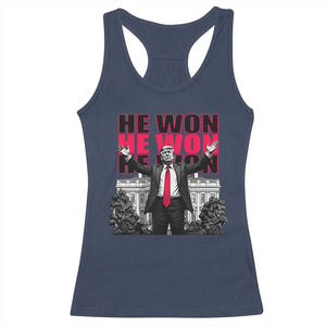 Daddy's Home Trump Won Racerback Tank Top White House He Won 2024 TS10 Navy Print Your Wear