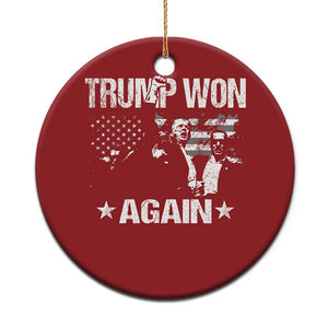 Trump Won 2024 Christmas Ornament Donald Trump Won Again 45 47 President 2024 US Election TS10 Print Your Wear