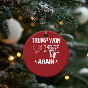 Trump Won 2024 Christmas Ornament Donald Trump Won Again 45 47 President 2024 US Election TS10 Print Your Wear