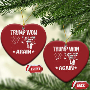 Trump Won 2024 Christmas Ornament Donald Trump Won Again 45 47 President 2024 US Election TS10 Heart Red Print Your Wear