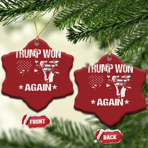 Trump Won 2024 Christmas Ornament Donald Trump Won Again 45 47 President 2024 US Election TS10 Snow Flake Red Print Your Wear