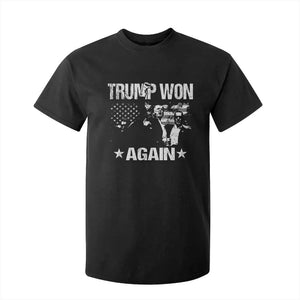 Trump Won 2024 T Shirt For Kid Donald Trump Won Again 45 47 President 2024 US Election TS10 Black Print Your Wear