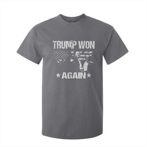 Trump Won 2024 T Shirt For Kid Donald Trump Won Again 45 47 President 2024 US Election TS10 Charcoal Print Your Wear