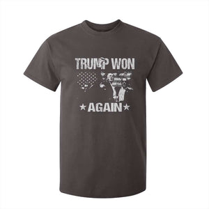 Trump Won 2024 T Shirt For Kid Donald Trump Won Again 45 47 President 2024 US Election TS10 Dark Chocolate Print Your Wear