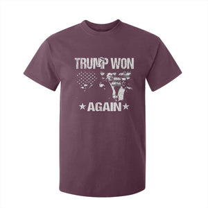 Trump Won 2024 T Shirt For Kid Donald Trump Won Again 45 47 President 2024 US Election TS10 Maroon Print Your Wear