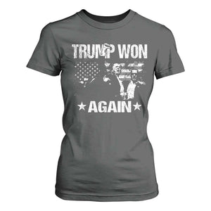 Trump Won 2024 T Shirt For Women Donald Trump Won Again 45 47 President 2024 US Election TS10 Dark Heather Print Your Wear