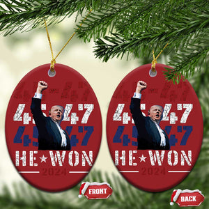 Trump Won 2024 Christmas Ornament President 47th 45 47 Trump Wins TS10 Oval Red Print Your Wear