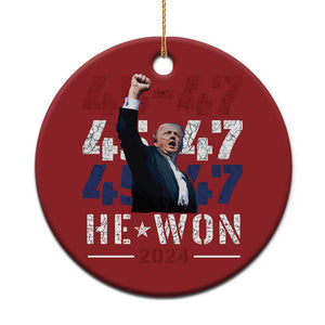 Trump Won 2024 Christmas Ornament President 47th 45 47 Trump Wins TS10 Print Your Wear