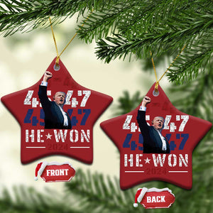 Trump Won 2024 Christmas Ornament President 47th 45 47 Trump Wins TS10 Star Red Print Your Wear