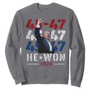 Trump Won 2024 Sweatshirt President 47th 45 47 Trump Wins TS10 Charcoal Print Your Wear