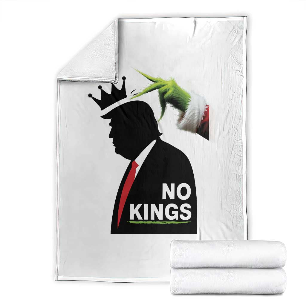 Funny Christmas No Kings in America Throw Blanket TS10 White Print Your Wear