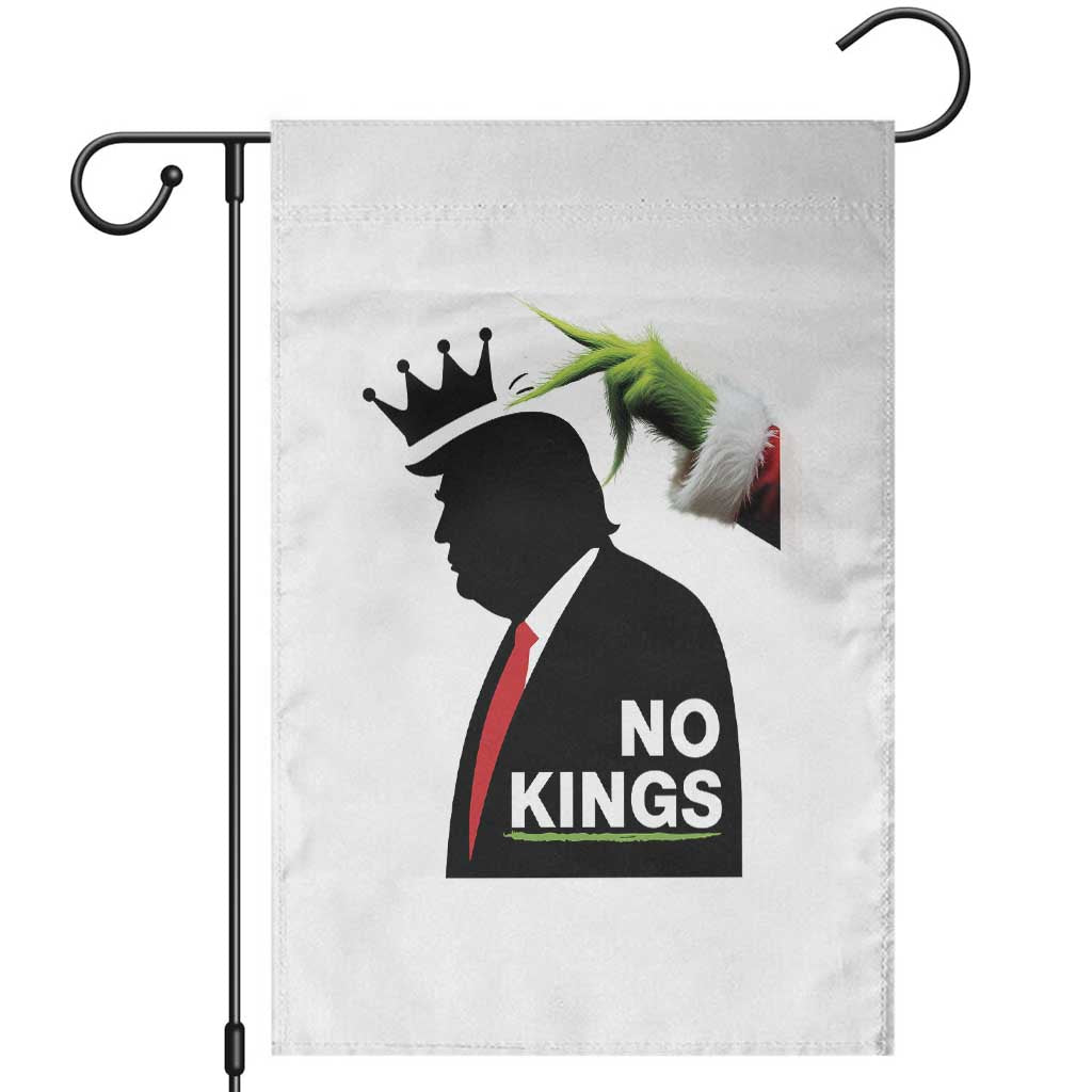 Funny Christmas No Kings in America Garden Flag TS10 White Print Your Wear