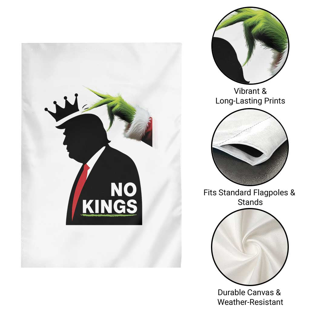 Funny Christmas No Kings in America Garden Flag TS10 Print Your Wear