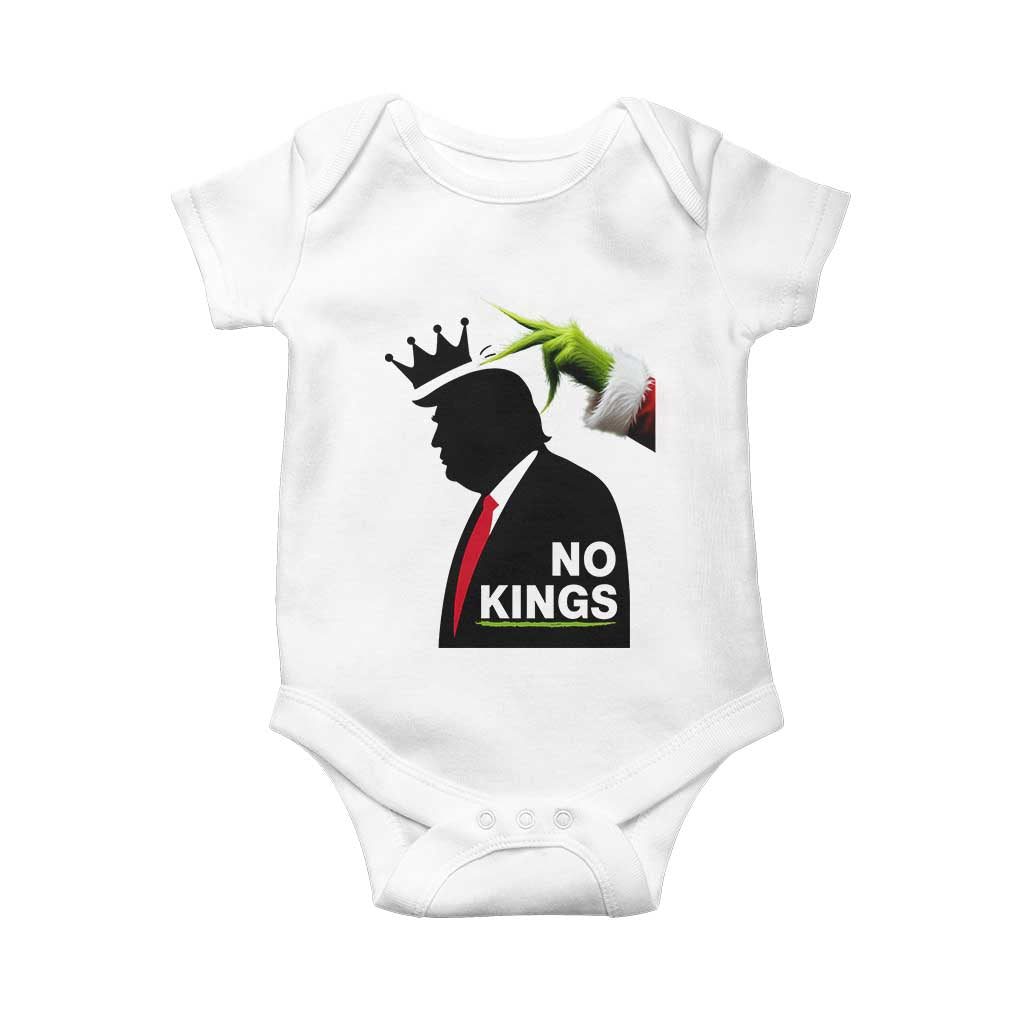 Funny Christmas No Kings in America Baby Onesie TS10 White Print Your Wear
