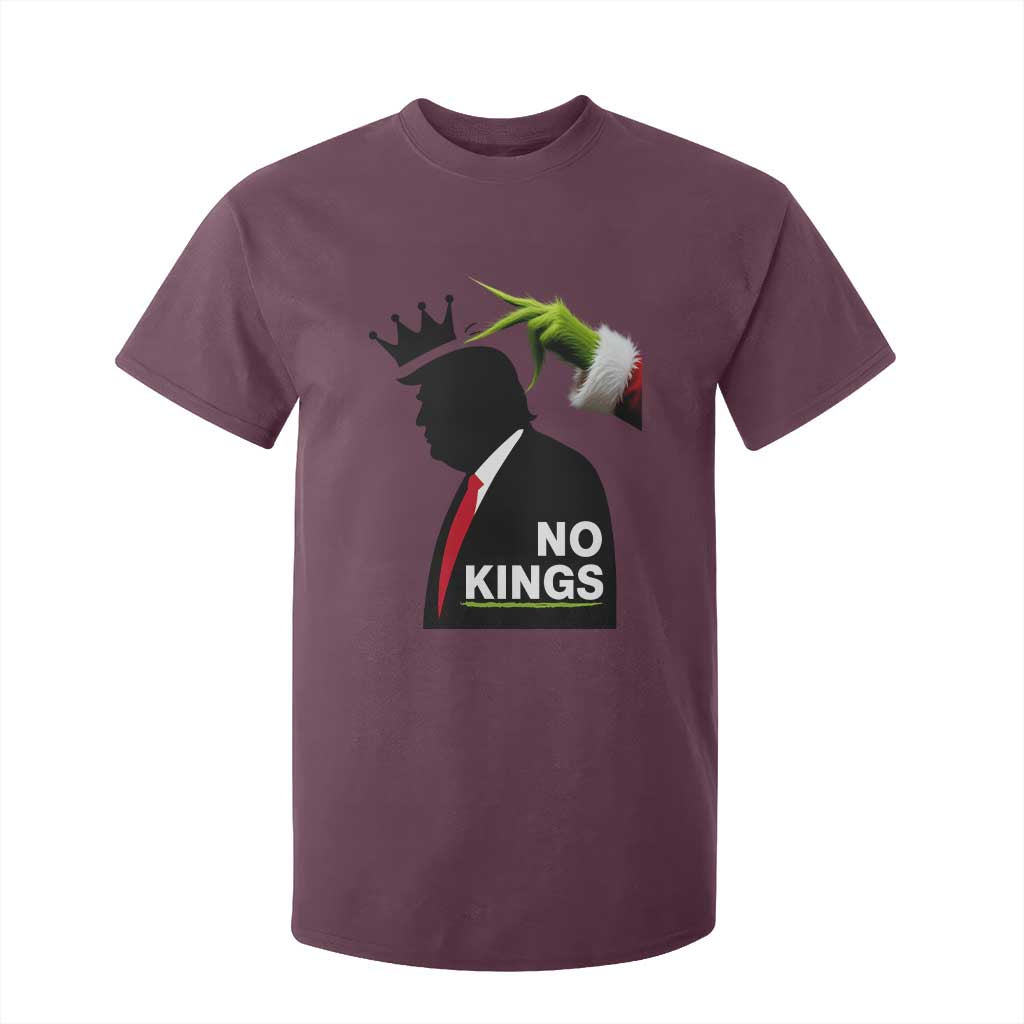 Funny Christmas No Kings in America T Shirt For Kid TS10 Maroon Print Your Wear