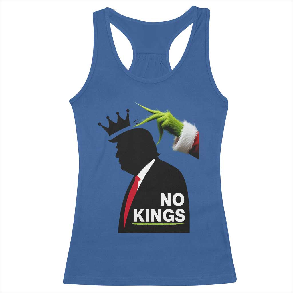 Funny Christmas No Kings in America Racerback Tank Top TS10 Royal Blue Print Your Wear
