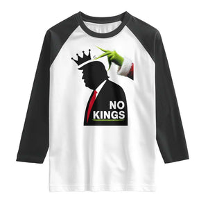 Funny Christmas No Kings in America Raglan Shirt TS10 White Black Print Your Wear