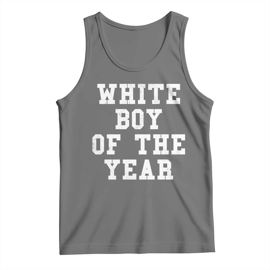 White Boy Of The Year Tank Top Funny Gift For Him TS10 Black Heather Print Your Wear