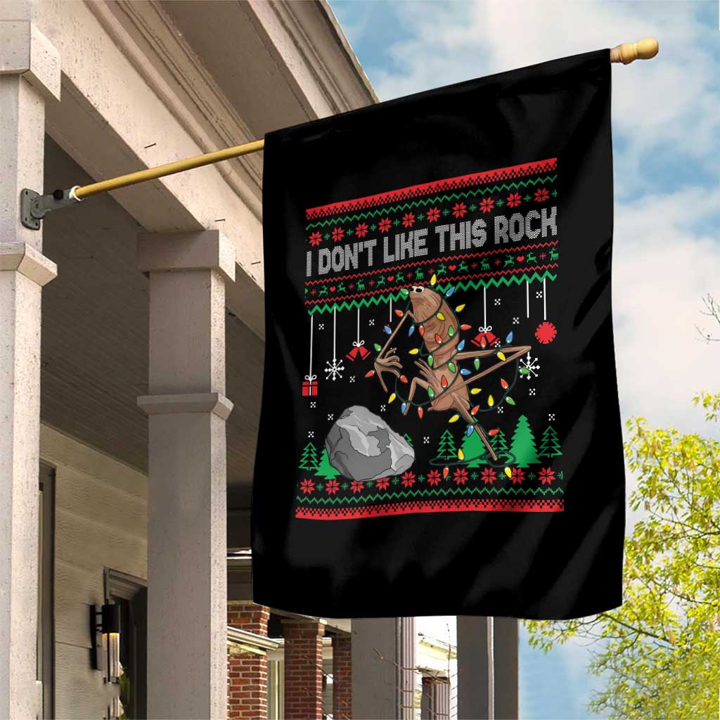 Christmas Marcus The Worm Meme Garden Flag I Dont Like This Rock Brainrot Funny Ugly Xmas TS10 Print Your Wear