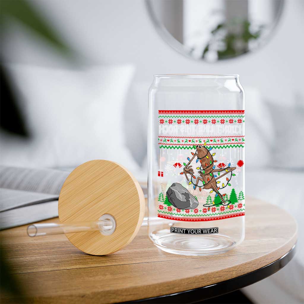 Christmas Marcus The Worm Meme Glass Can I Dont Like This Rock Brainrot Funny Ugly Xmas TS10 Print Your Wear
