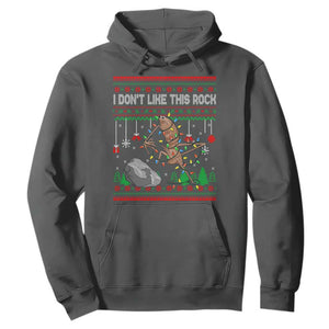 Christmas Marcus The Worm Meme Hoodie I Dont Like This Rock Brainrot Funny Ugly Xmas TS10 Dark Heather Print Your Wear