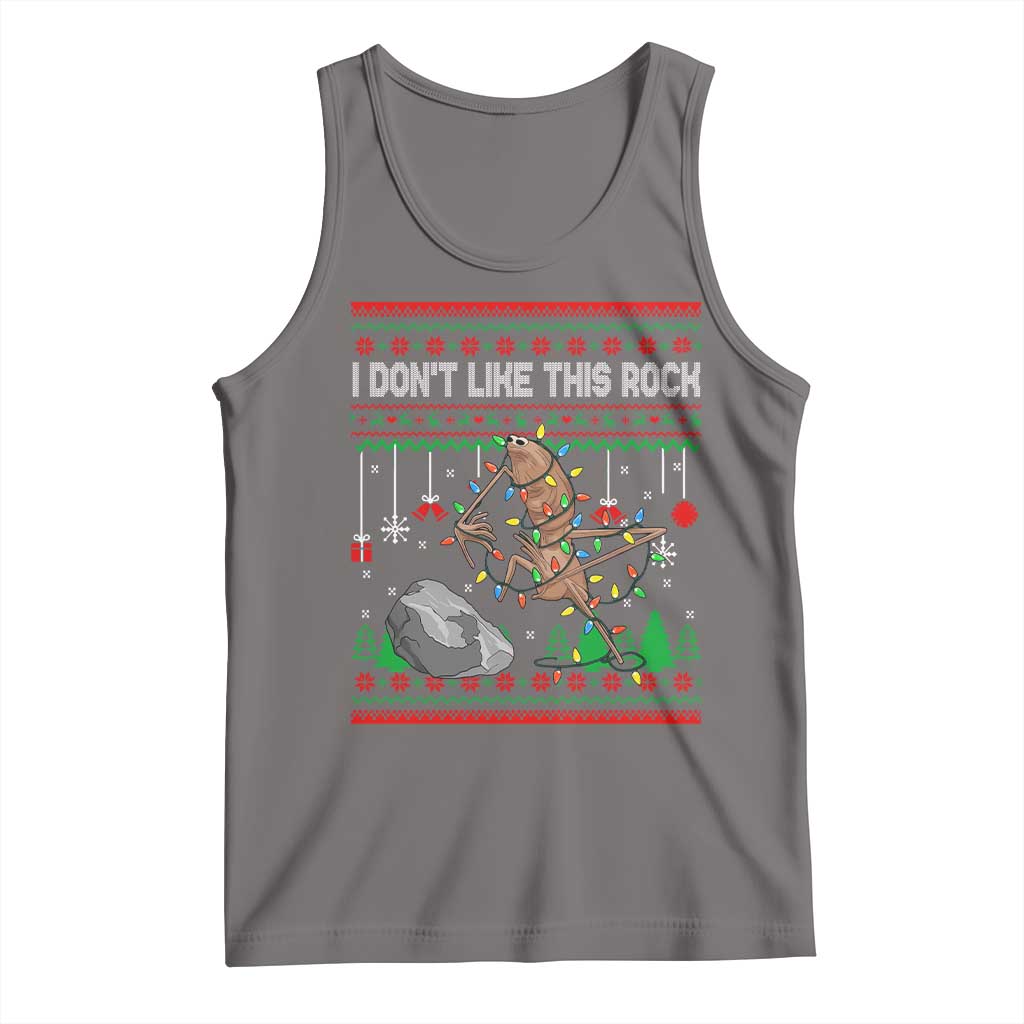 Christmas Marcus The Worm Meme Tank Top I Dont Like This Rock Brainrot Funny Ugly Xmas TS10 Deep Heather Print Your Wear