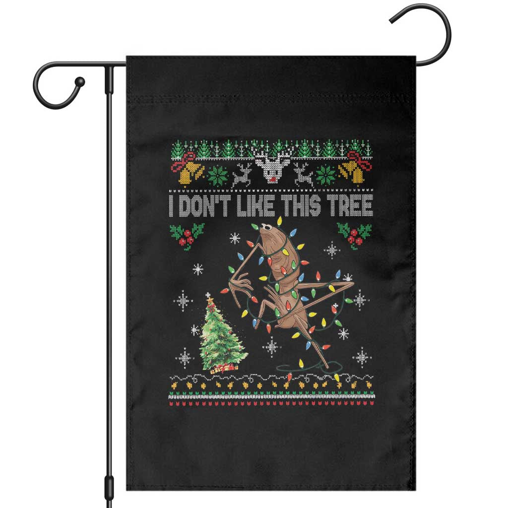 Marcus The Worm Christmas Meme Garden Flag I Dont Like This Tree Brainrot Funny Ugly Xmas TS10 Black Print Your Wear